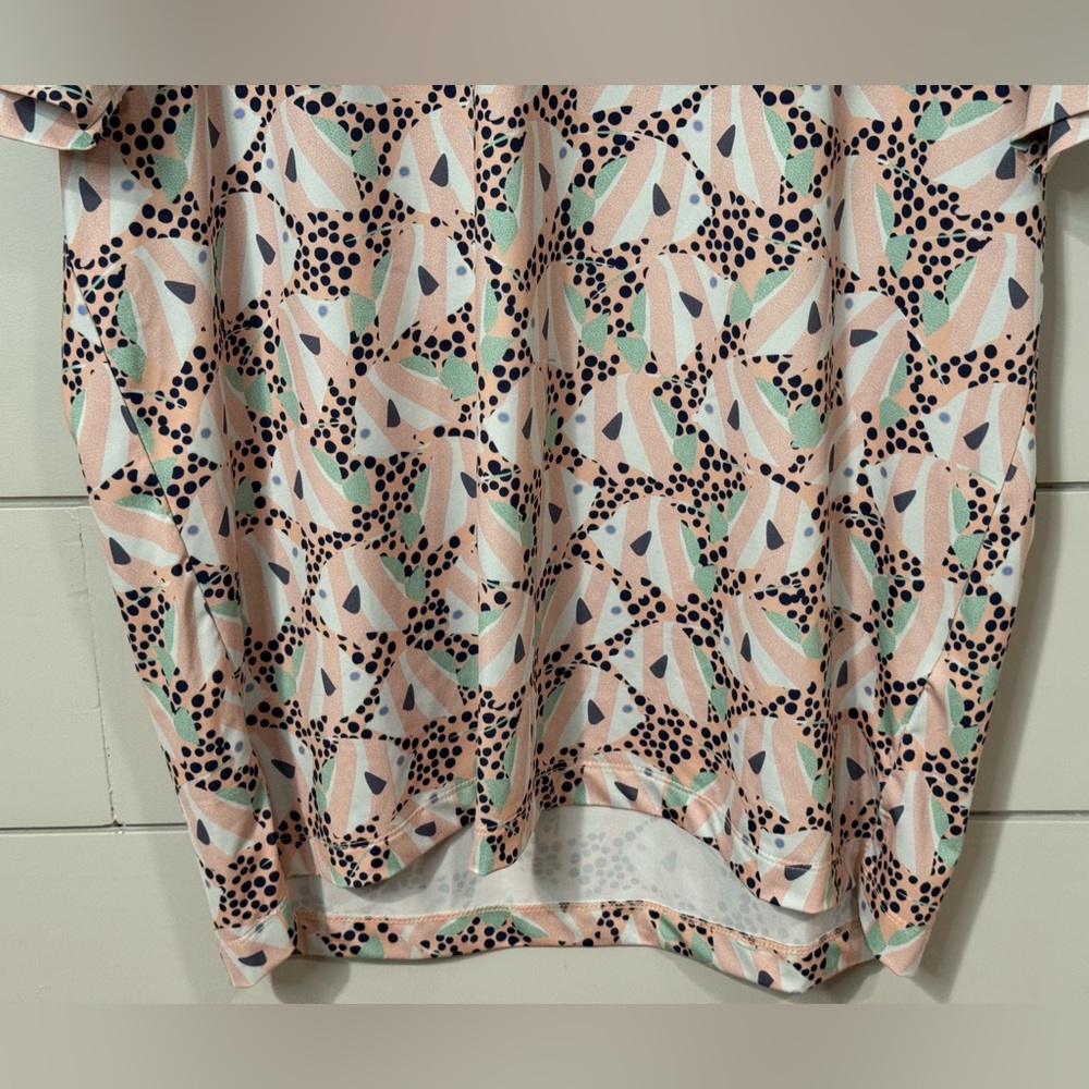 Bad Birdie Ocean 72 Men's Short Sleeve Golf Polo Shirt Fish Pattern Size L - Picture 4 of 9